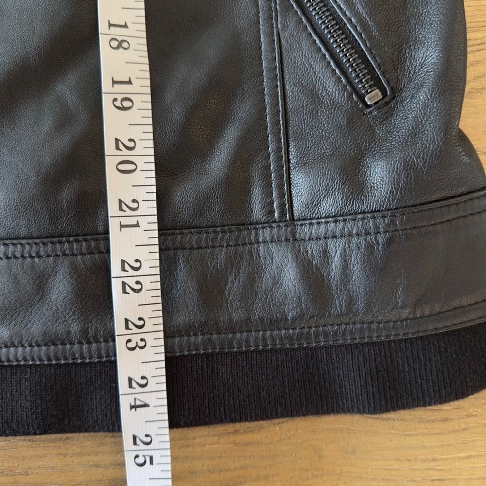 Quince 100% Soft Sheep Leather Moto Biker Jacket w/ Removable Hood-Black-Sz L - Picture 12 of 16
